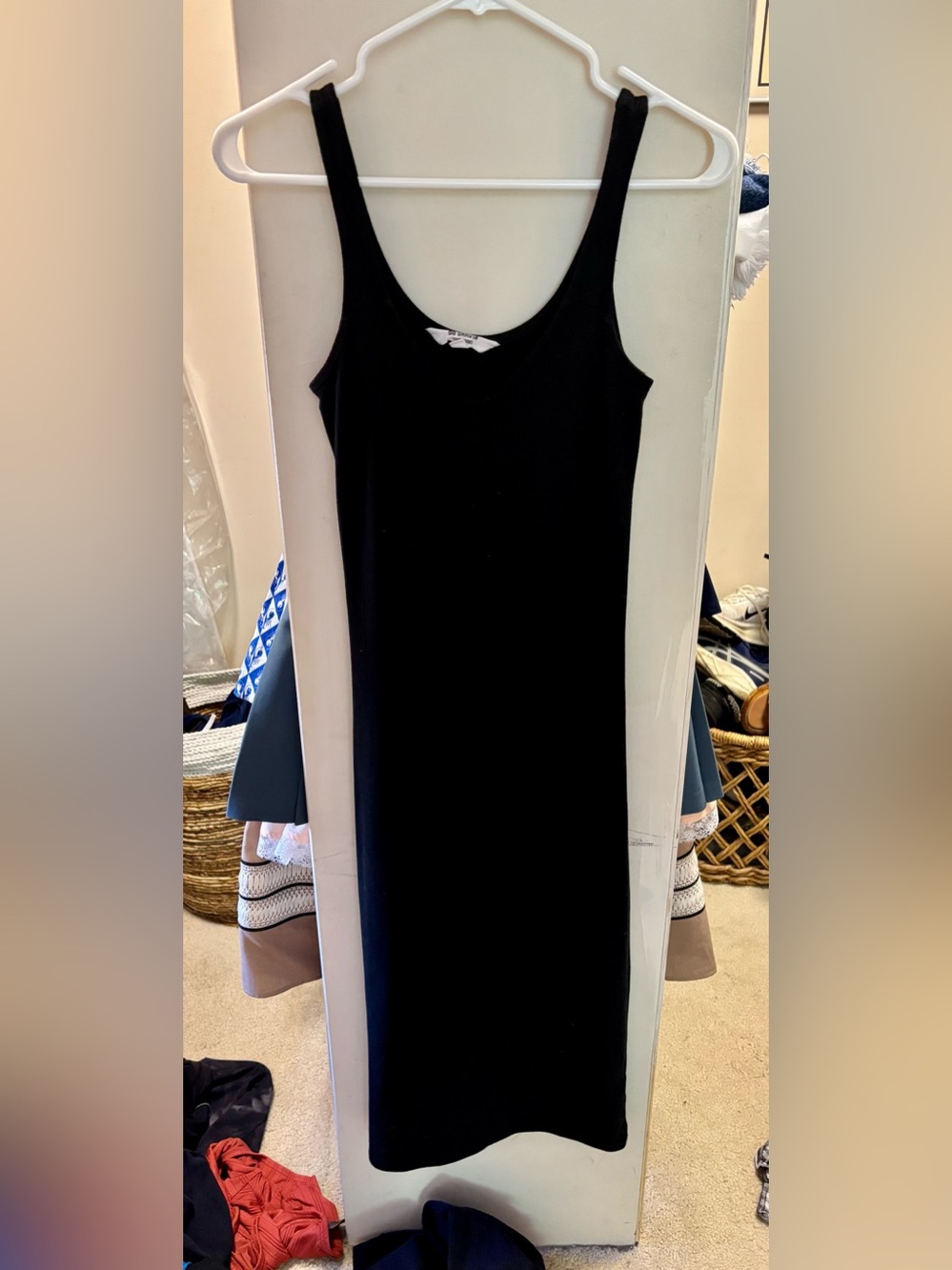 BB Dakota Black Midi Ribbed Tank Dress XS